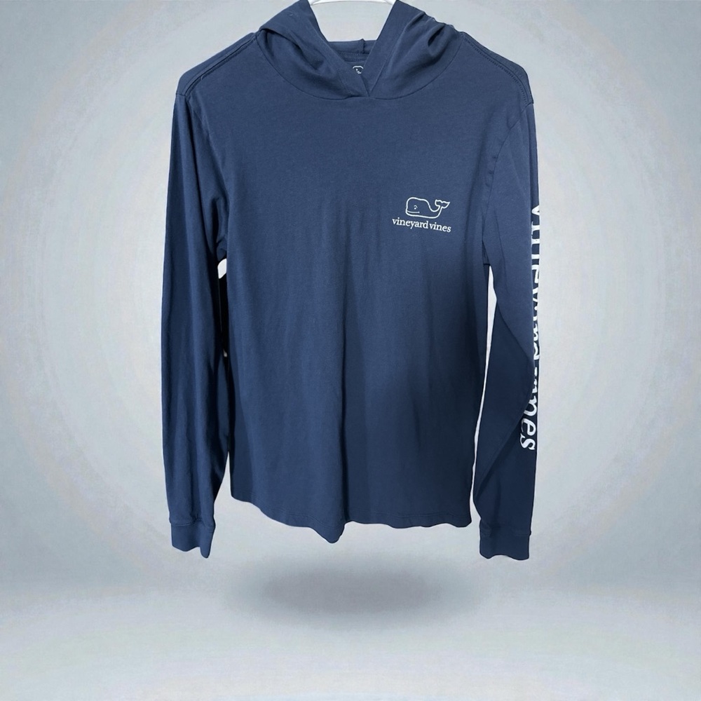 Vineyard Vines Navy XS Hooded Long Sleeve Top Weathered Style Like New